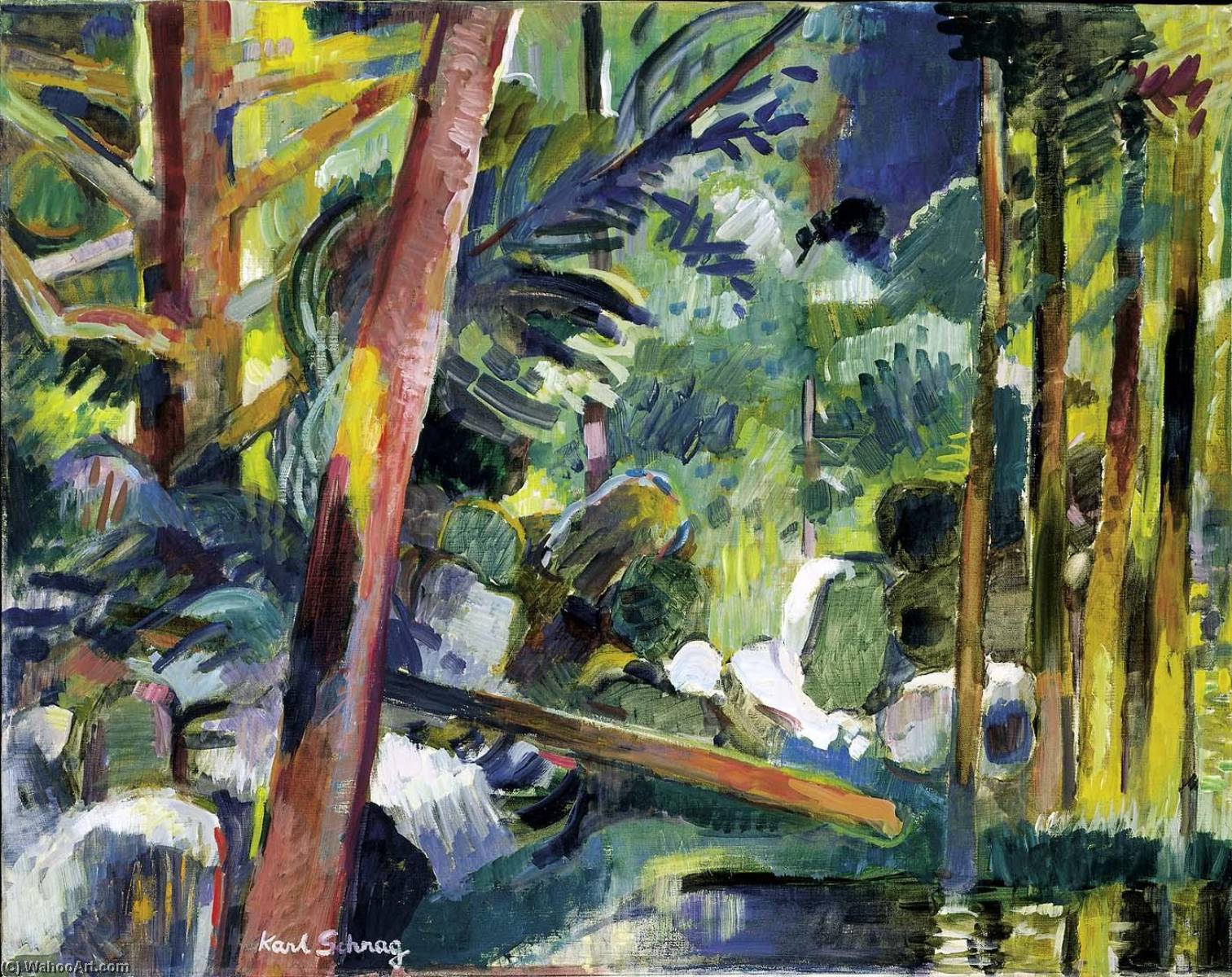 Wikioo.org - The Encyclopedia of Fine Arts - Painting, Artwork by Karl Schrag - Light in the Forest