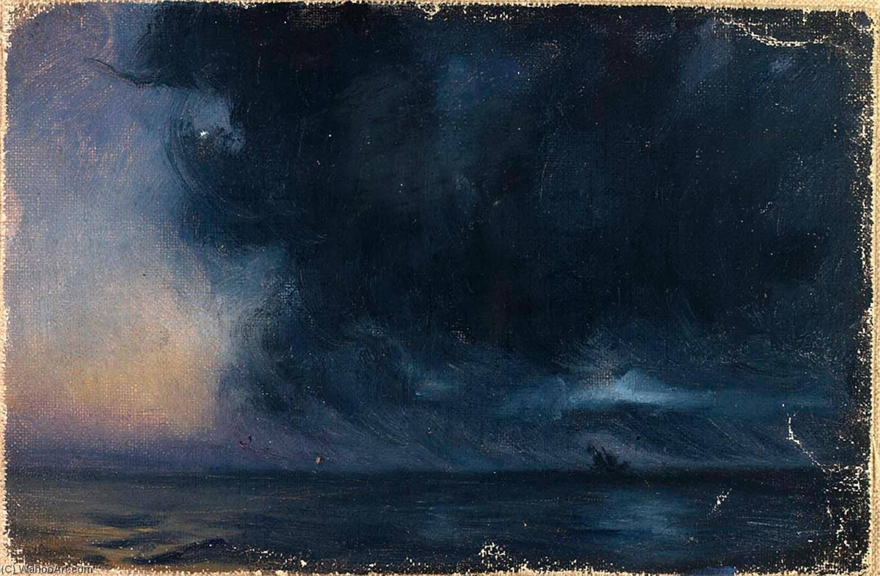 Wikioo.org - The Encyclopedia of Fine Arts - Painting, Artwork by Frank Wilbert Stokes - The Phantom Ship, Atlantic Ocean