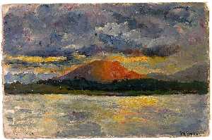 Sunset Back of Mount Susanne off Ushuaia, Beagle Channel