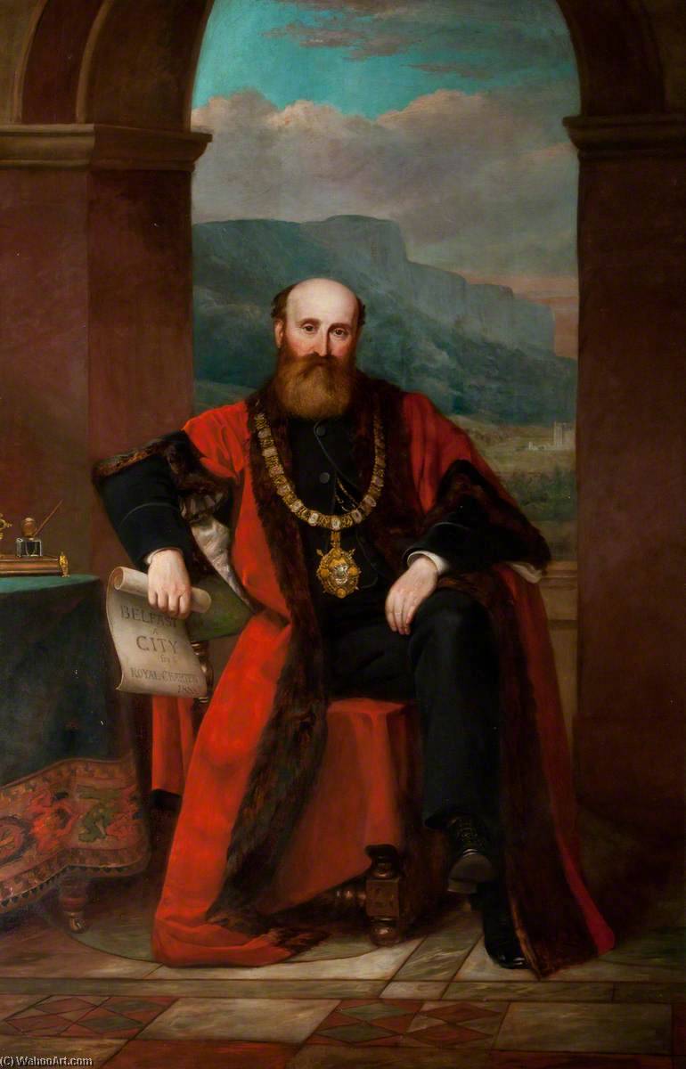 Wikioo.org - The Encyclopedia of Fine Arts - Painting, Artwork by Thomas Alfred Jones - Sir James Haslett (1832–1905), Mayor (1887 1888)