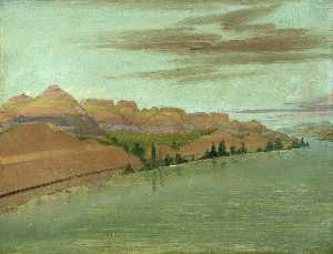 George Catlin - Beautiful Clay Bluffs, 1900 Miles above St. Louis