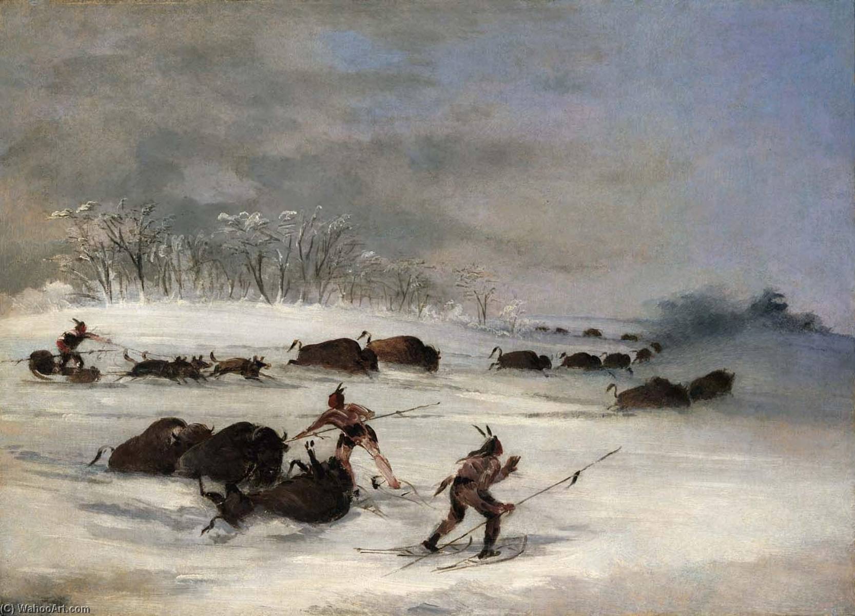 Индейцы охотились на бизонов. Джордж Кэтлин 19 век. Охотники на бизонов в 19век. Охота на бизонов в 19 веке. Живопись 19 век Бизон.