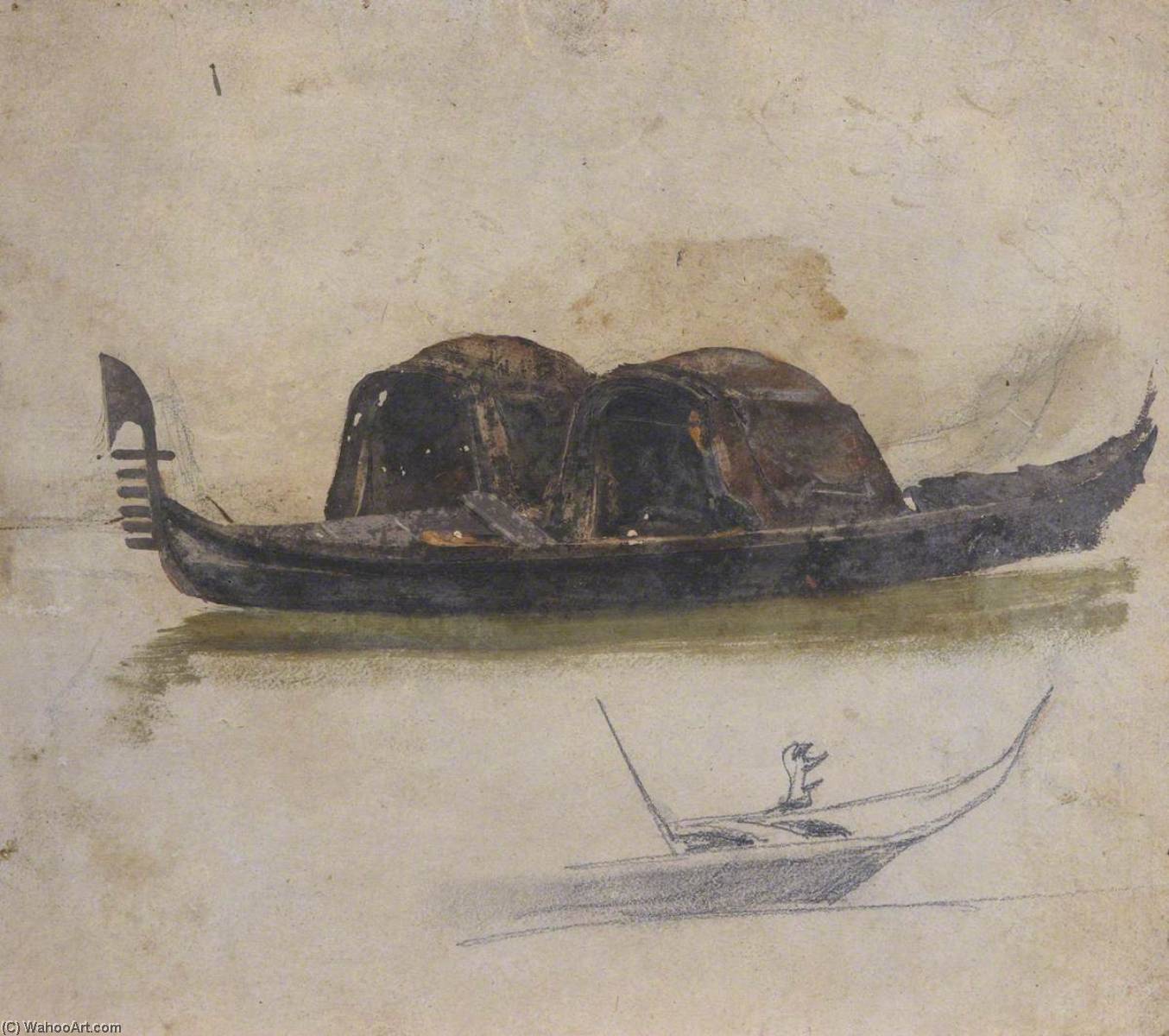 Wikioo.org - The Encyclopedia of Fine Arts - Painting, Artwork by Thomas Stuart Smith - Study of Gondolas
