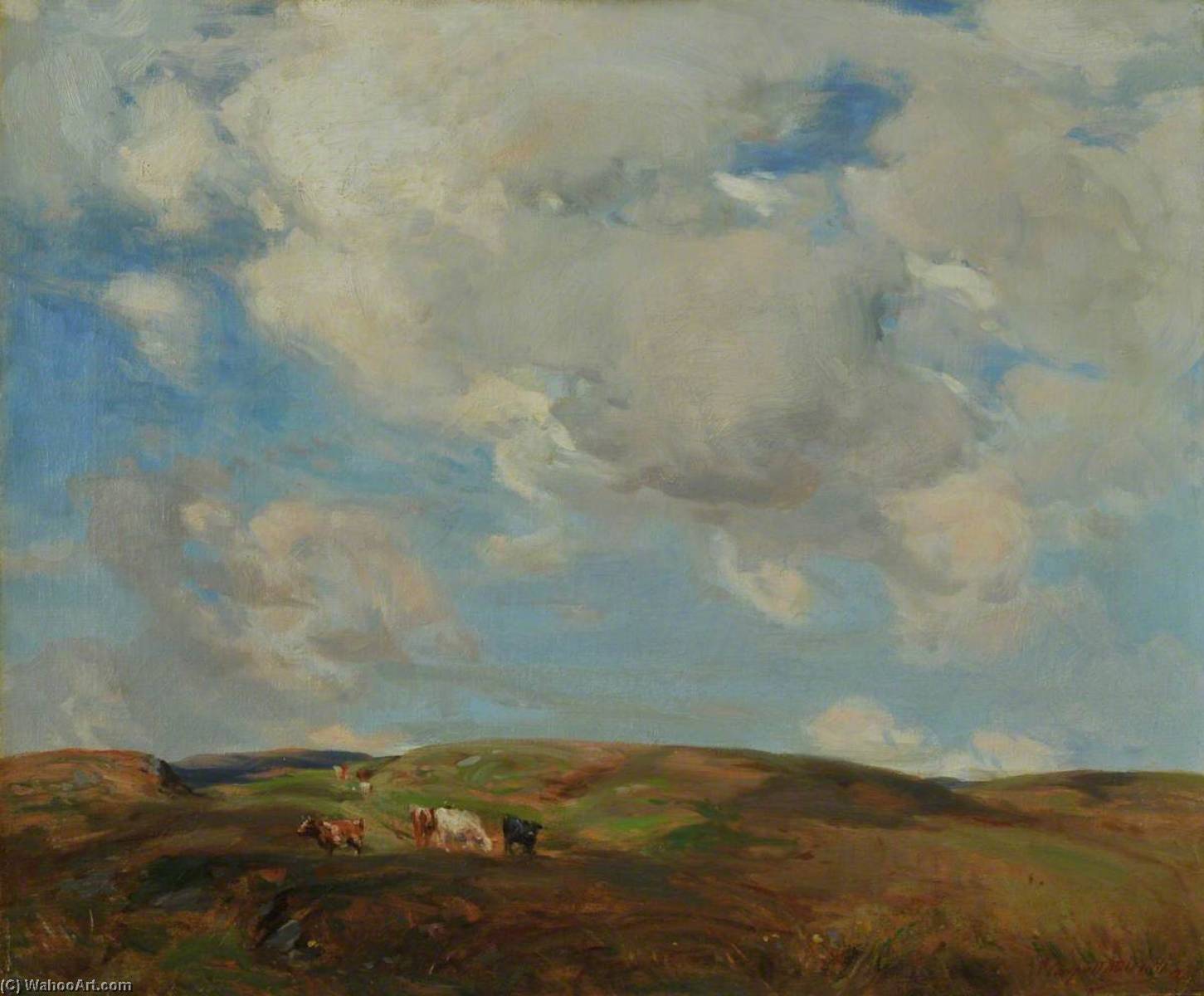 Wikioo.org - The Encyclopedia of Fine Arts - Painting, Artwork by John Campbell Mitchell - On the Kintyre Hills