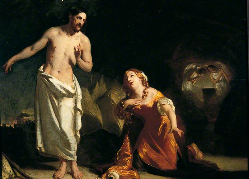 Wikioo.org - The Encyclopedia of Fine Arts - Painting, Artwork by John Prescott Knight - Christ Appearing to Mary Magdalene