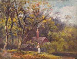 Landscape with a Cottage and a Figure