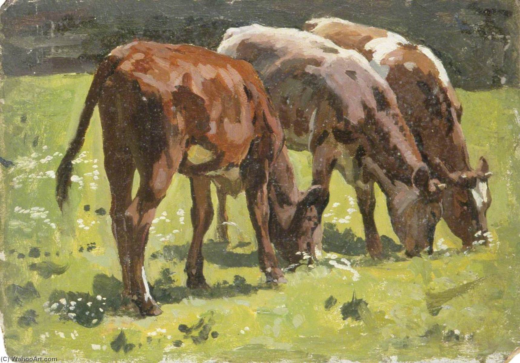 Живопись коровы пасутся