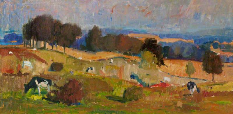 Wikioo.org - The Encyclopedia of Fine Arts - Painting, Artwork by John Cunningham - Landscape with Cows Grazing