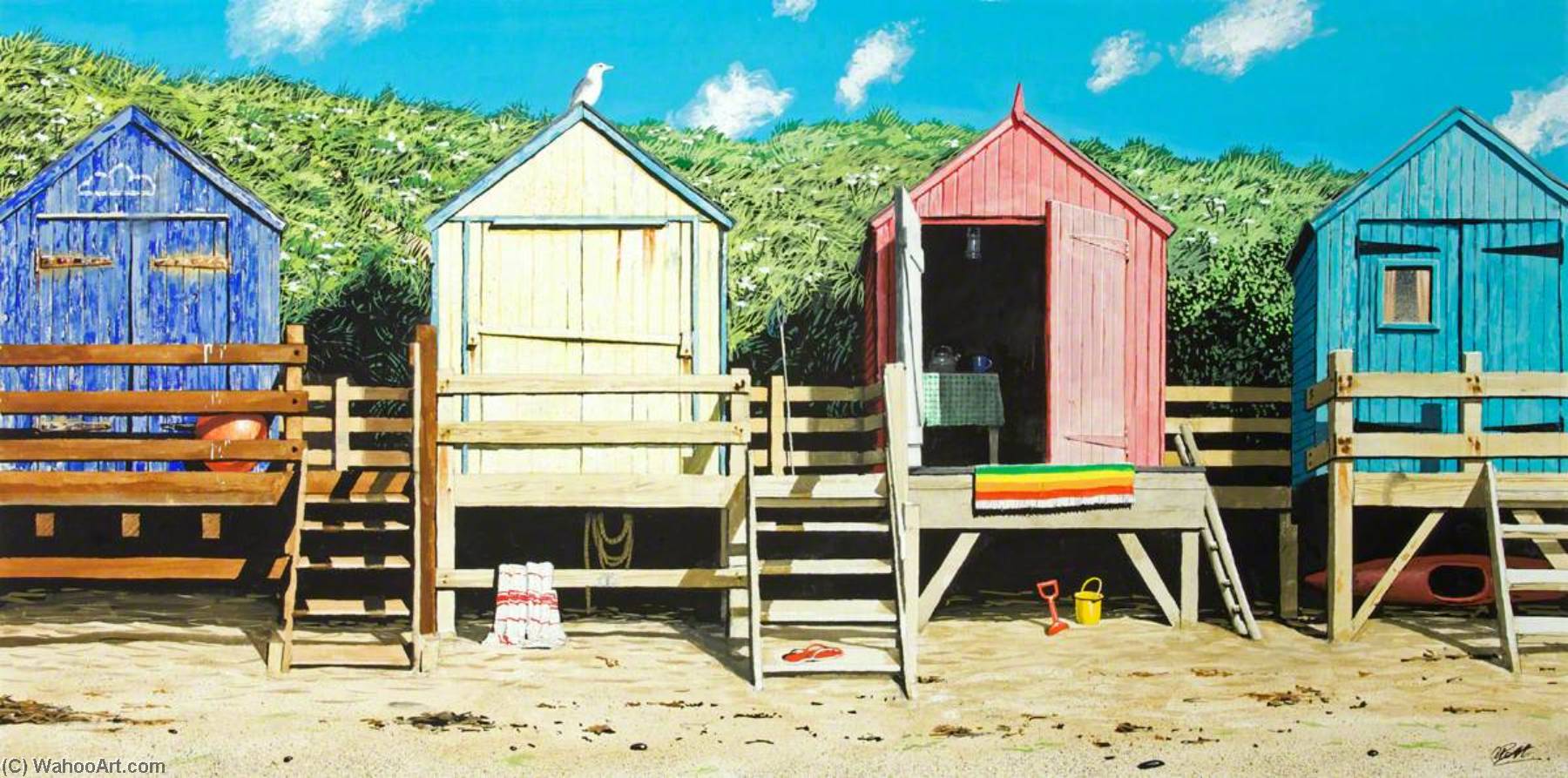 Wikioo.org - The Encyclopedia of Fine Arts - Painting, Artwork by Andrew Potter - Beach Huts