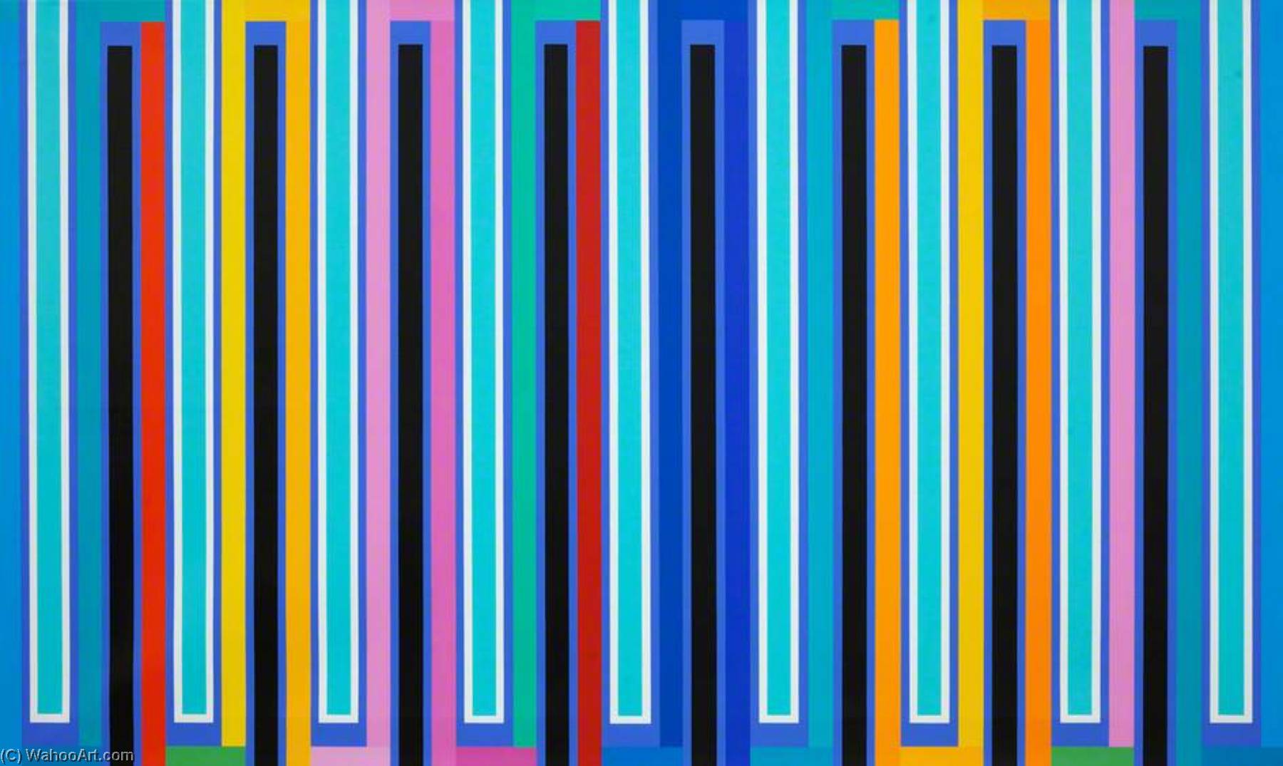 Wikioo.org - The Encyclopedia of Fine Arts - Painting, Artwork by Mick Maslen - Blue Stripes No.4