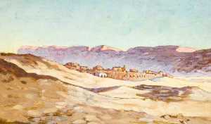 Myrtle Broome - Arab Village with Mountains Beyond