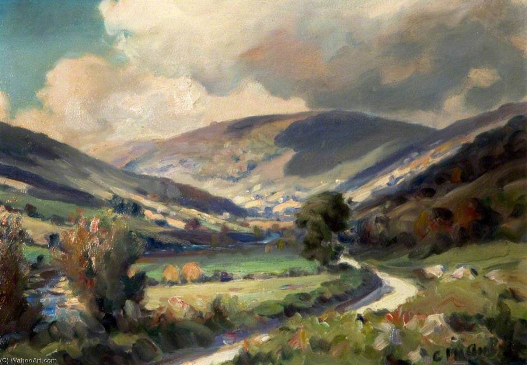Wikioo.org - The Encyclopedia of Fine Arts - Painting, Artwork by Charles J Mcauley - Road through a Glen