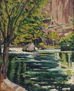 A River Scene on the Loup, Alpes Maritimes