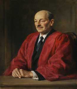 Clement Attlee (1883–1967), 1st Earl Attlee, Wearing DCL Robes, Commoner, Prime Minister (1945–1951)