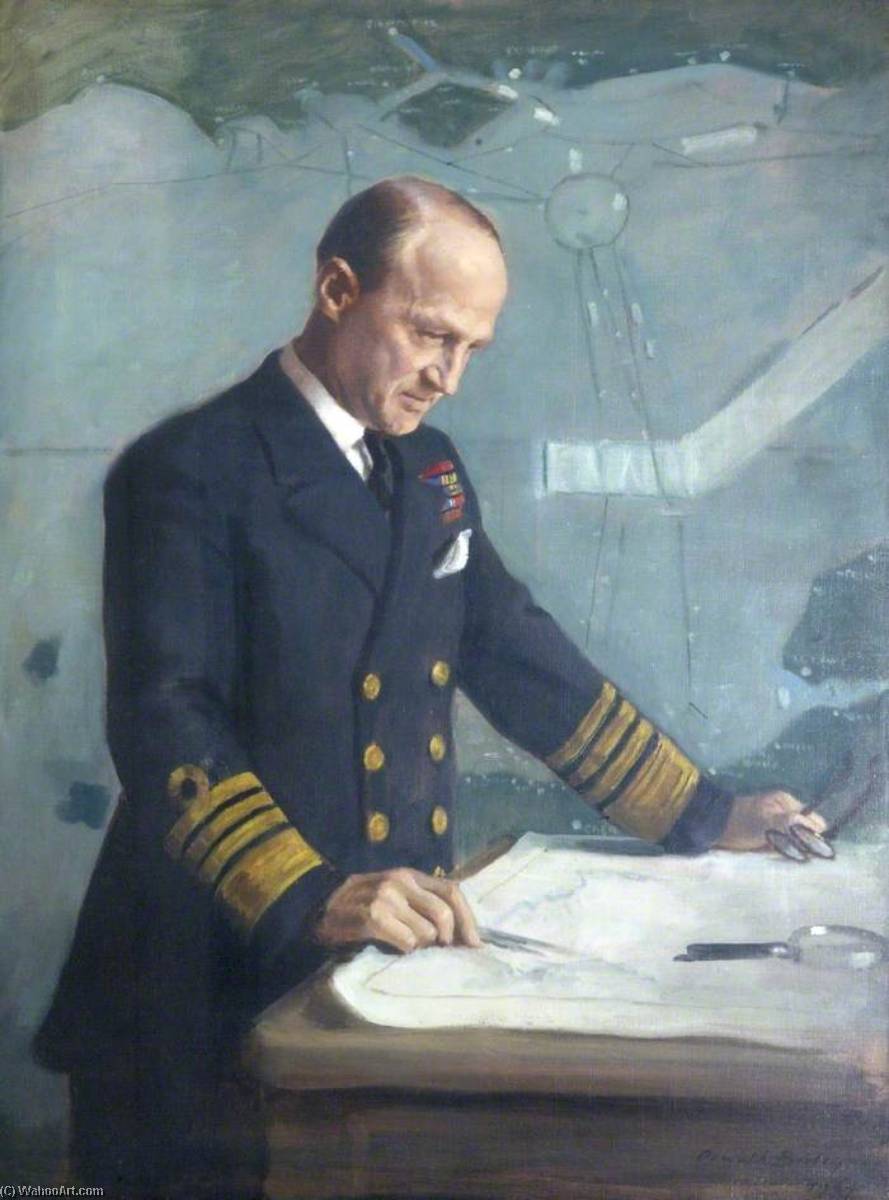 Wikioo.org - The Encyclopedia of Fine Arts - Painting, Artwork by Oswald Hornby Joseph Birley - Admiral Sir Bertram Ramsay (1883–1945), KCB