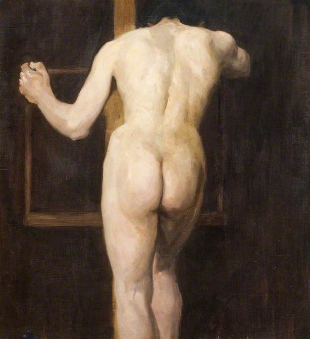 男性裸体控股一个画架 Albert Ranney Chewett Wikioo Org 美術百科全書
