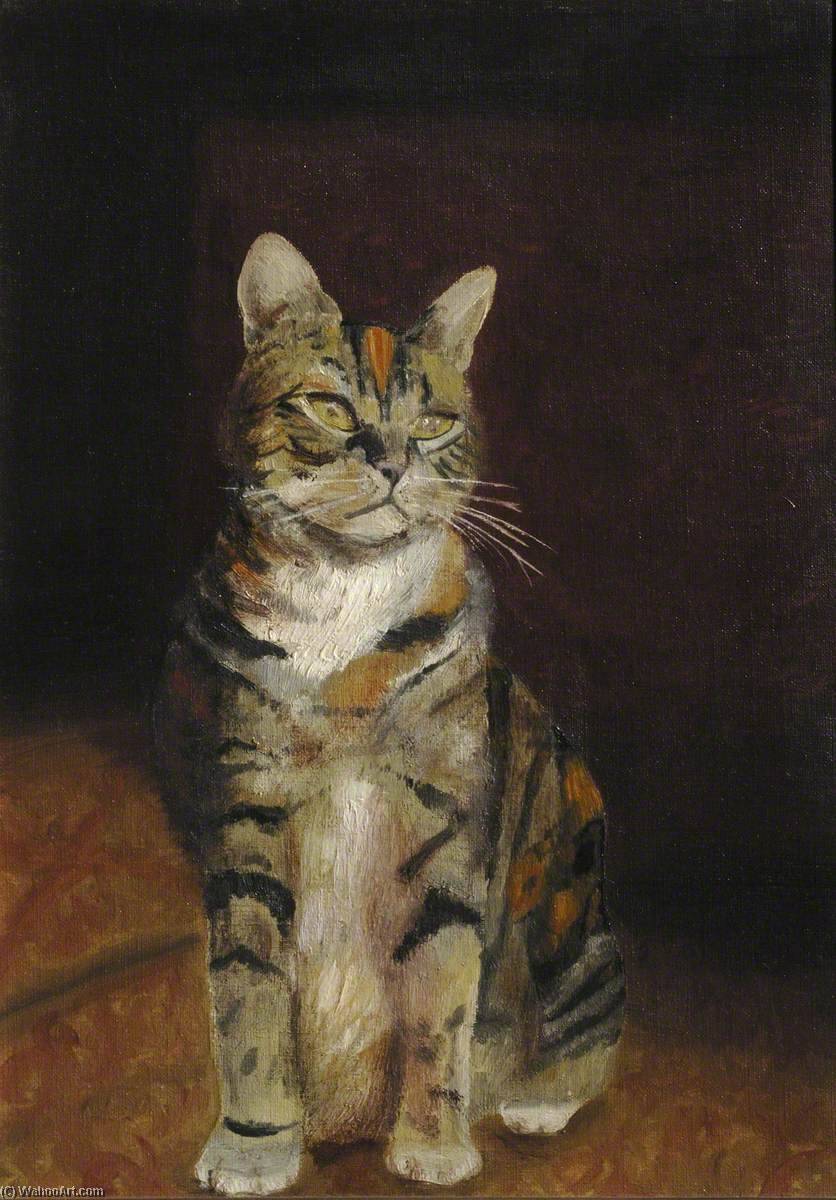 Wikioo.org - The Encyclopedia of Fine Arts - Painting, Artwork by Cyril Norman Hinshelwood - 'Cholmondesbury' ('Cheesby') the Cat