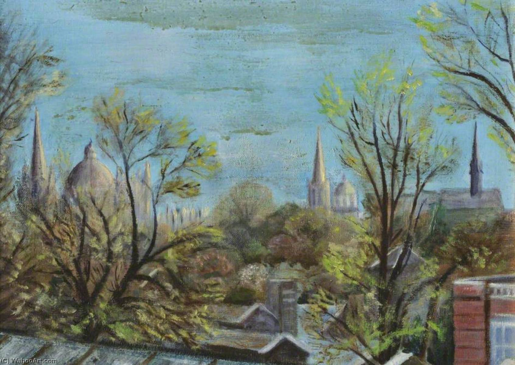 Wikioo.org - The Encyclopedia of Fine Arts - Painting, Artwork by Cyril Norman Hinshelwood - Oxford Skyline