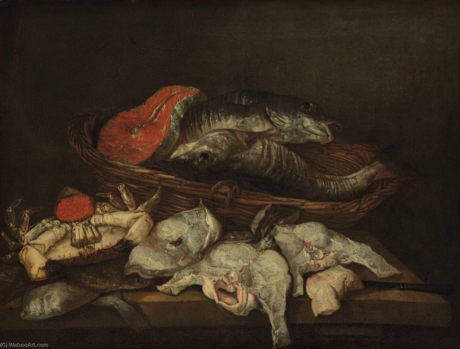 Wikioo.org - The Encyclopedia of Fine Arts - Painting, Artwork by Abraham Hendriksz Van Beijeren - Still life with fish