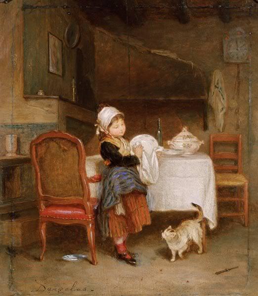 Wikioo.org - The Encyclopedia of Fine Arts - Painting, Artwork by Andre Henri Dargelas - The Little Housekeeper