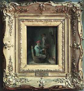 David Teniers Ii Le Jeune - Tabagie.Fumeur au tonneau