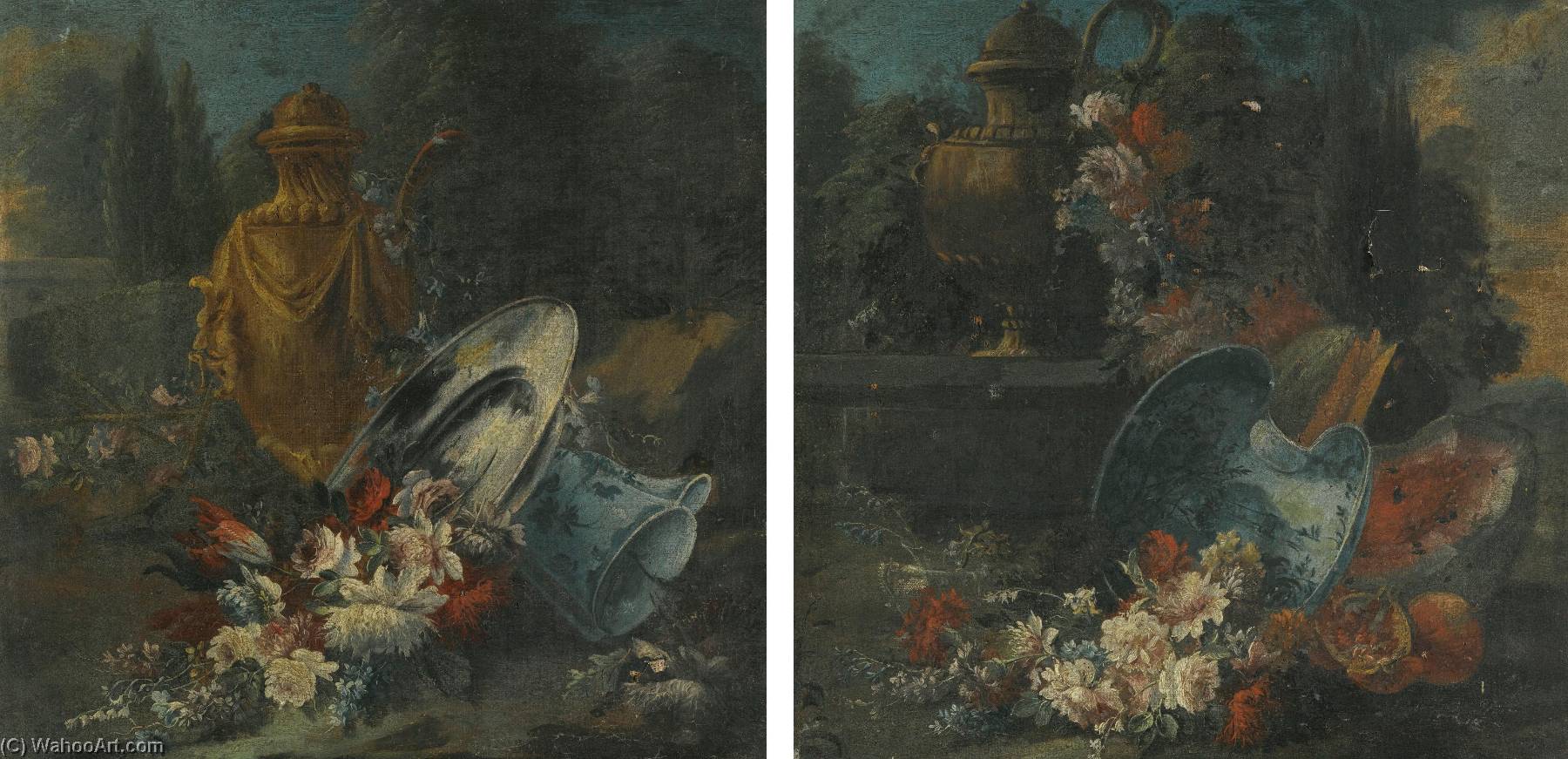 Wikioo.org - The Encyclopedia of Fine Arts - Painting, Artwork by Francesco Lavagna - Two floral still lifes