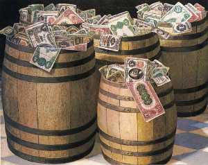 Barrels of Money, (painting)