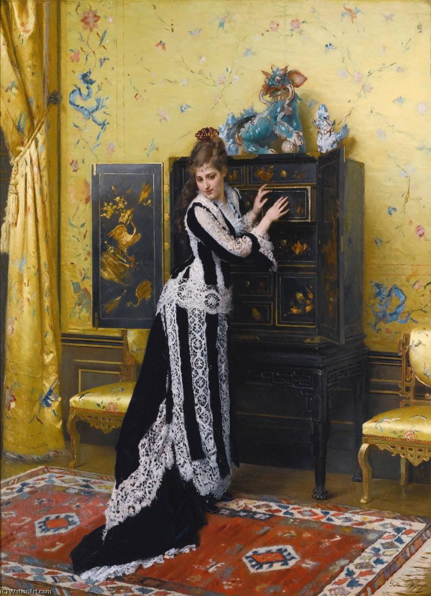 Wikioo.org - The Encyclopedia of Fine Arts - Painting, Artwork by Gustave Leonard De Jonghe - In the Salon