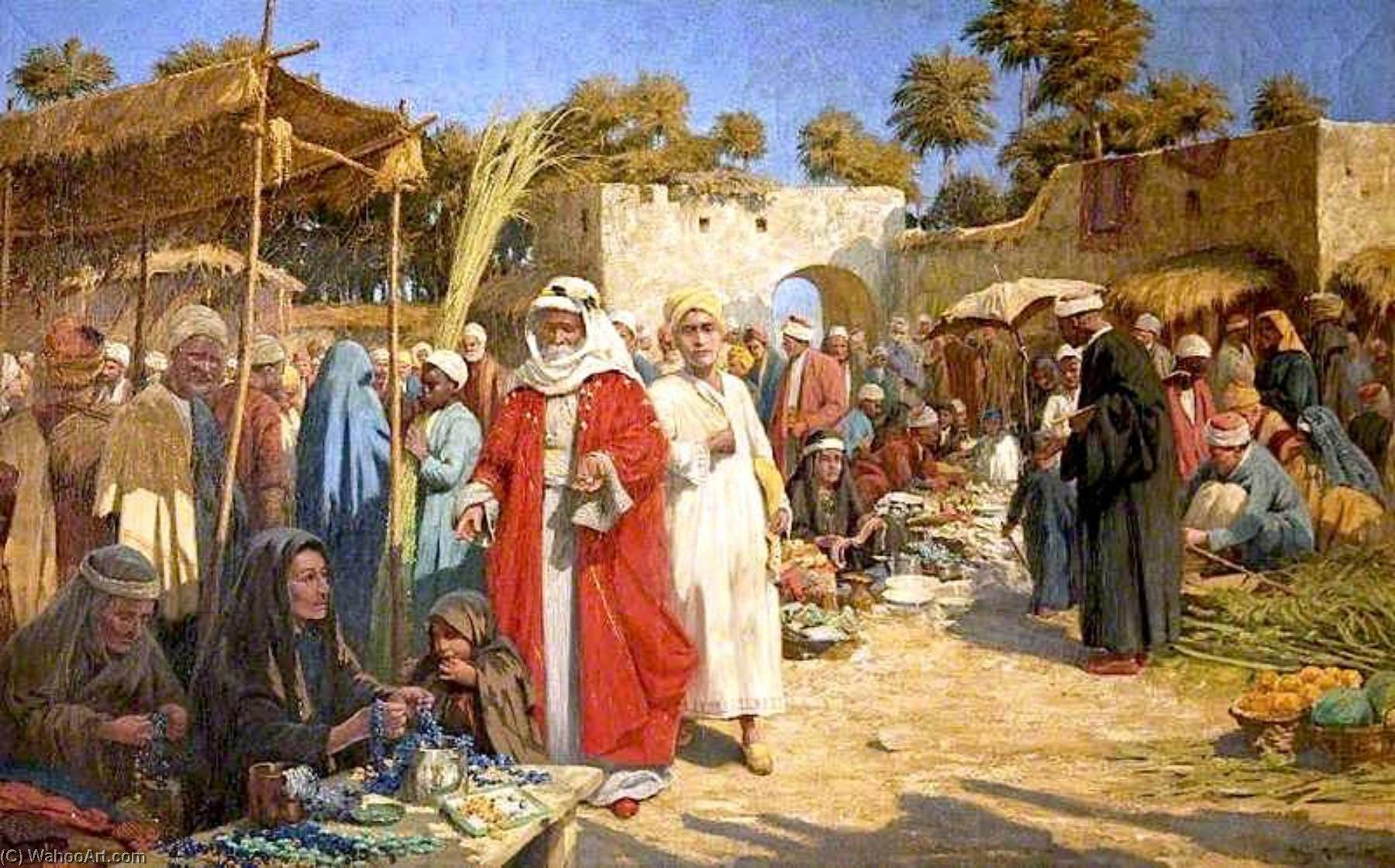 Мусульманский рынок. Percy Robert Craft картины. Древний Восточный базар. Торговцы в живописи. Средневековый Восточный базар.