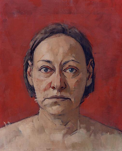 Wikioo.org - The Encyclopedia of Fine Arts - Painting, Artwork by Mary Beth Mckenzie - Self Portrait (red background)