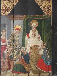Panel with the Birth of St. John the Baptist from Retable