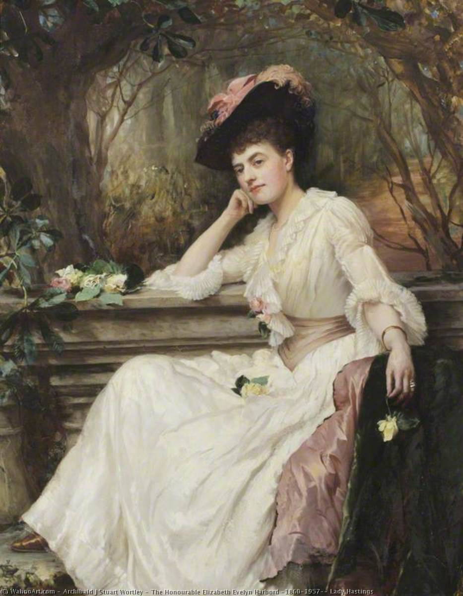 Wikioo.org - The Encyclopedia of Fine Arts - Painting, Artwork by Archibald J Stuart Wortley - The Honourable Elizabeth Evelyn Harbord (1860–1957), Lady Hastings