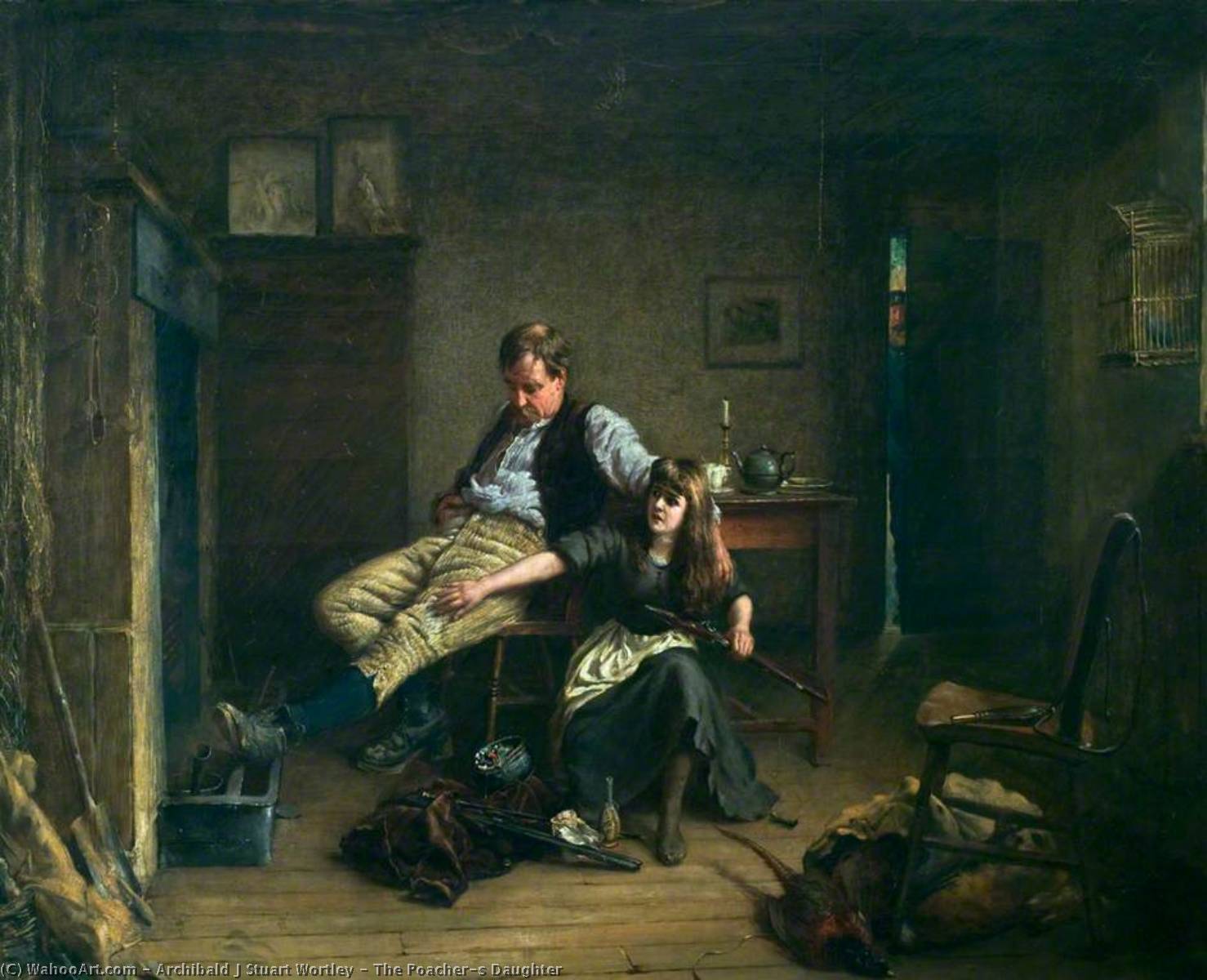 Wikioo.org - The Encyclopedia of Fine Arts - Painting, Artwork by Archibald J Stuart Wortley - The Poacher's Daughter