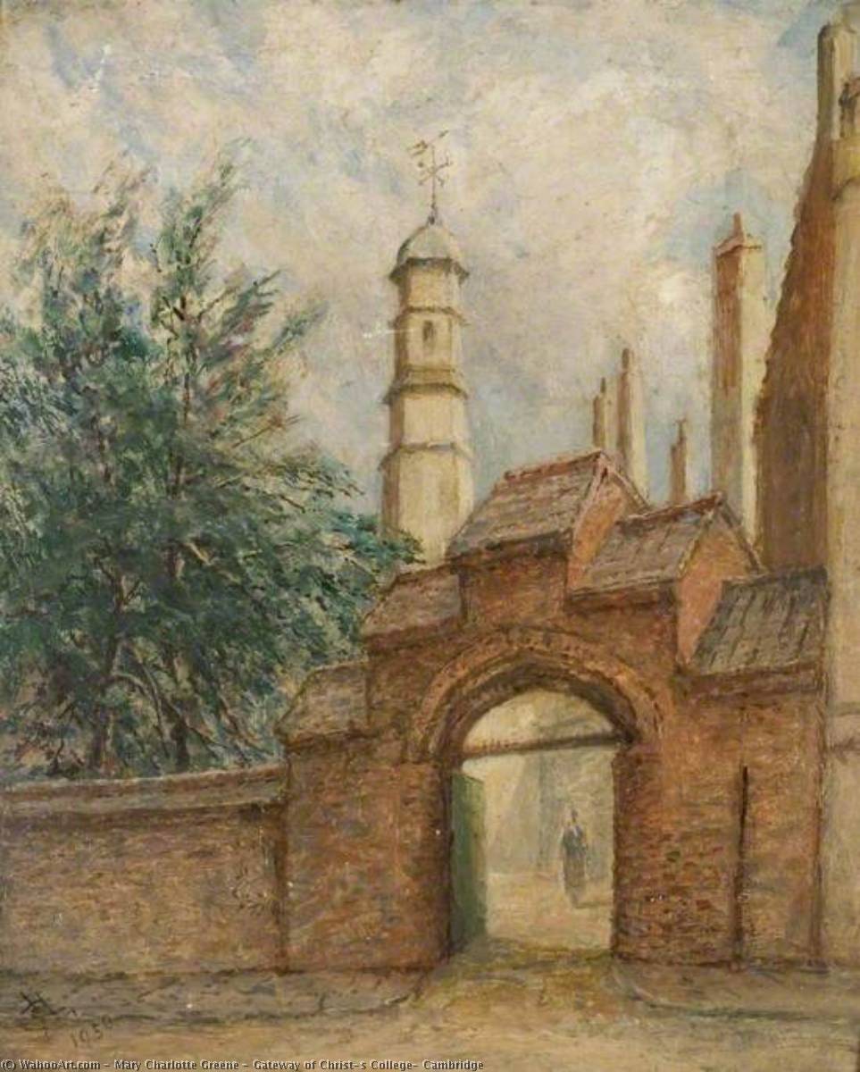 Wikioo.org - The Encyclopedia of Fine Arts - Painting, Artwork by Mary Charlotte Greene - Gateway of Christ's College, Cambridge