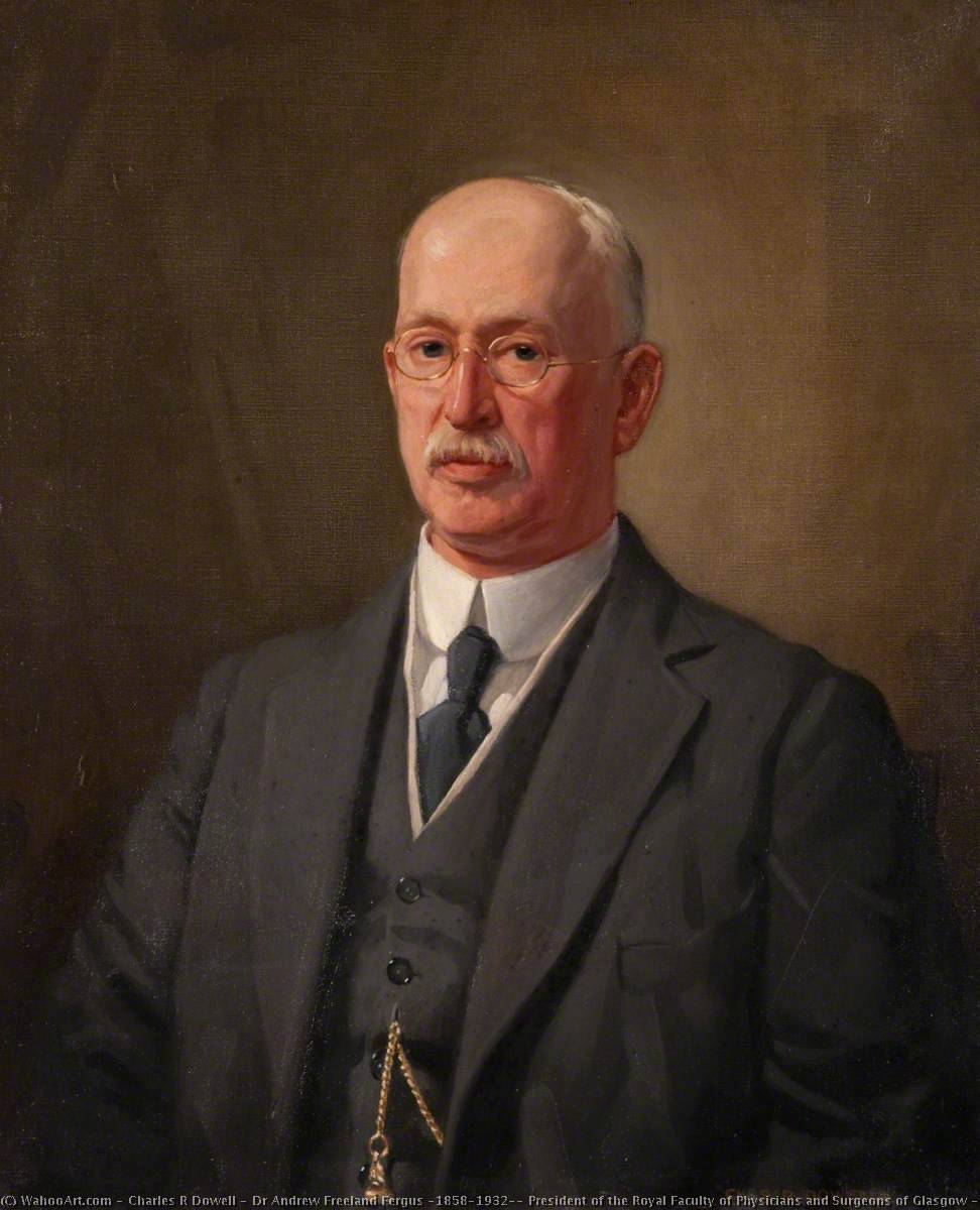 Wikioo.org - The Encyclopedia of Fine Arts - Painting, Artwork by Charles R Dowell - Dr Andrew Freeland Fergus (1858–1932), President of the Royal Faculty of Physicians and Surgeons of Glasgow (1918–1921)