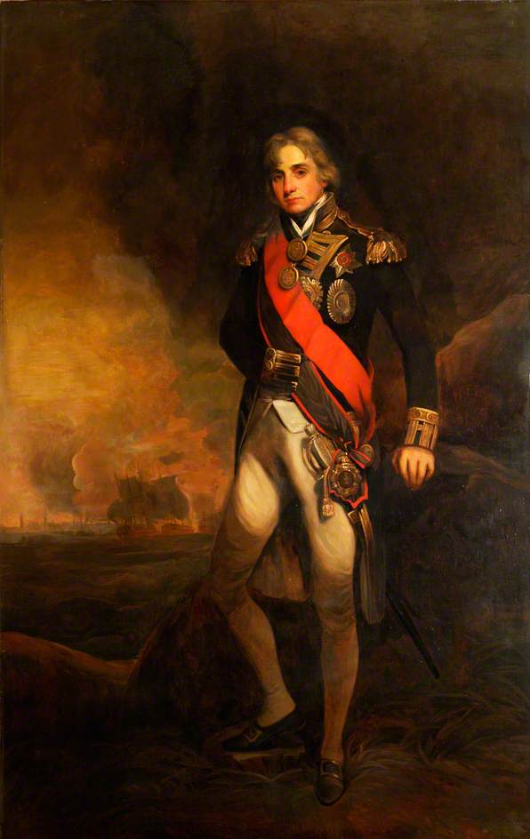 Wikioo.org - The Encyclopedia of Fine Arts - Painting, Artwork by William Alan Menzies - Horatio Nelson, 1st Viscount Nelson (1758–1805), Vice Admiral and Victor of Trafalgar (copy of John Hoppner)