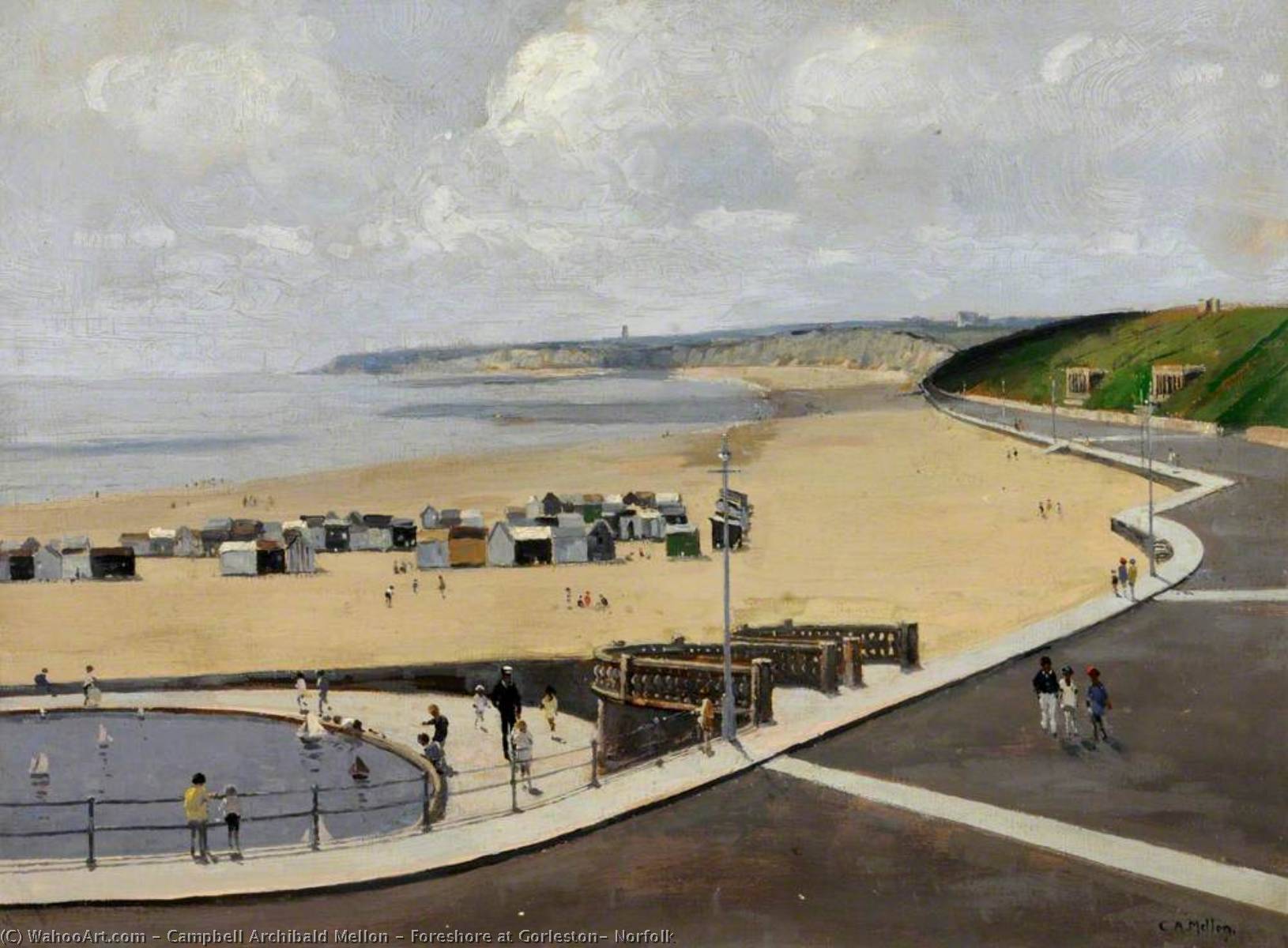 Wikioo.org - The Encyclopedia of Fine Arts - Painting, Artwork by Campbell Archibald Mellon - Foreshore at Gorleston, Norfolk