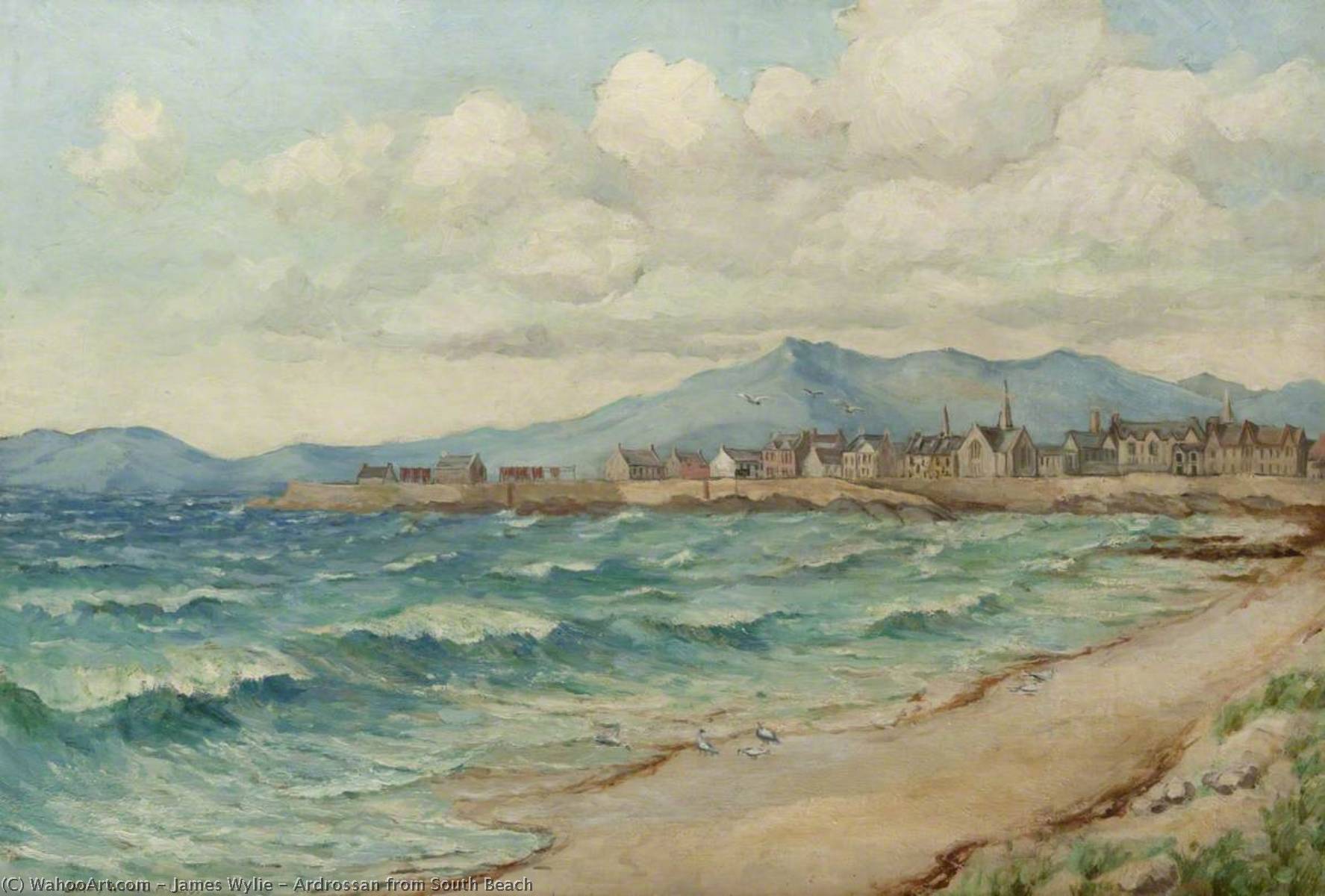 Wikioo.org - The Encyclopedia of Fine Arts - Painting, Artwork by James Wylie - Ardrossan from South Beach
