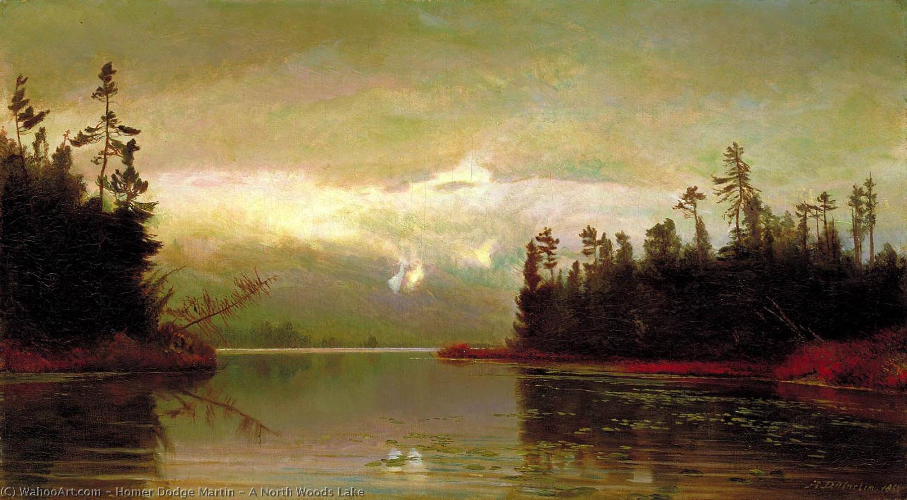 Wikioo.org - The Encyclopedia of Fine Arts - Painting, Artwork by Homer Dodge Martin - A North Woods Lake