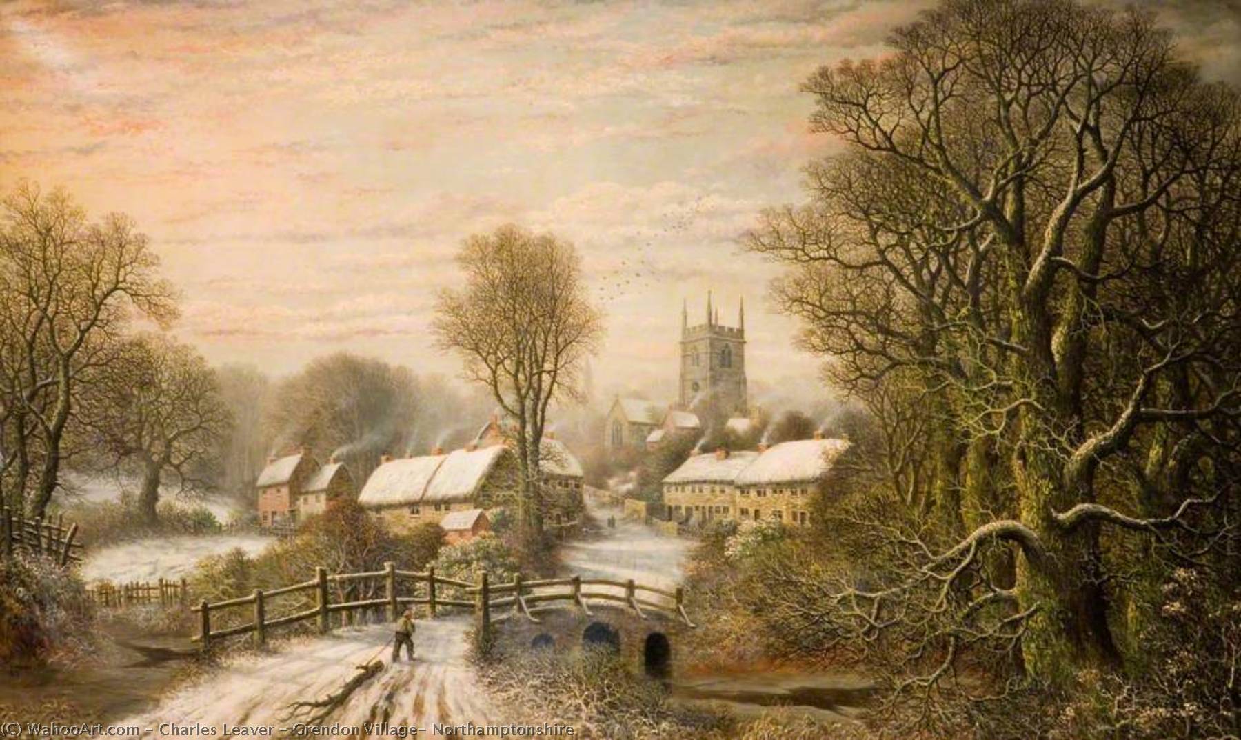 Wikioo.org - The Encyclopedia of Fine Arts - Painting, Artwork by Charles Leaver - Grendon Village, Northamptonshire