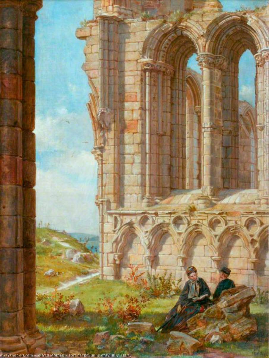 Wikioo.org - The Encyclopedia of Fine Arts - Painting, Artwork by Alfred Morgan - Part of the Ruins of Whitby Abbey