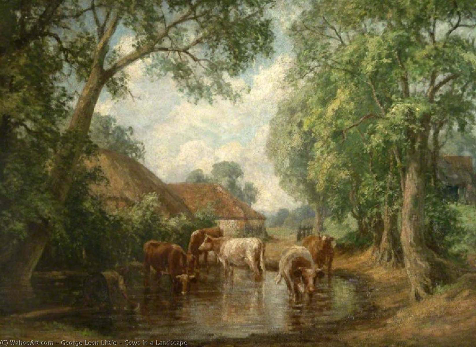 Wikioo.org - The Encyclopedia of Fine Arts - Painting, Artwork by George Leon Little - Cows in a Landscape