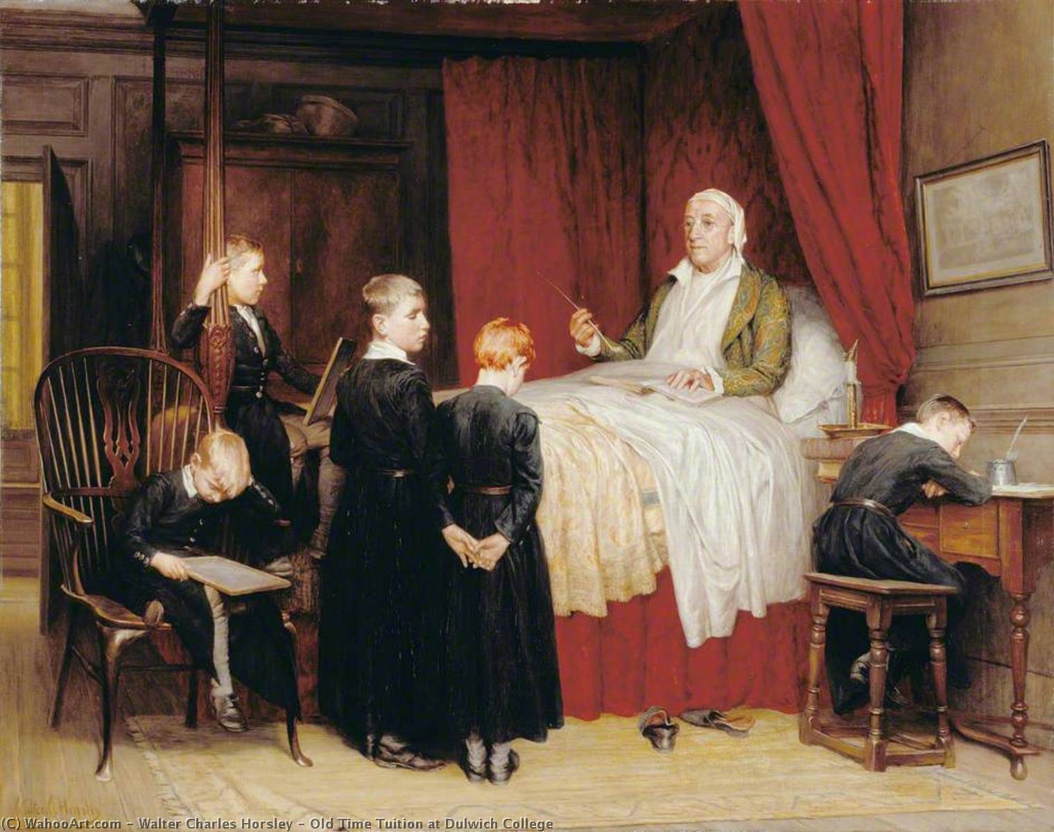 Wikioo.org - The Encyclopedia of Fine Arts - Painting, Artwork by Walter Charles Horsley - Old Time Tuition at Dulwich College