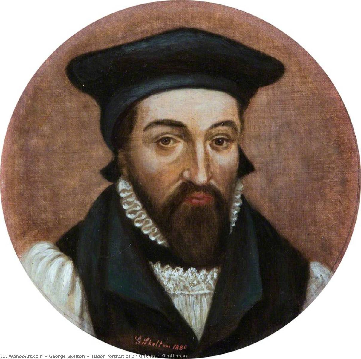 Wikioo.org - The Encyclopedia of Fine Arts - Painting, Artwork by George Skelton - Tudor Portrait of an Unknown Gentleman
