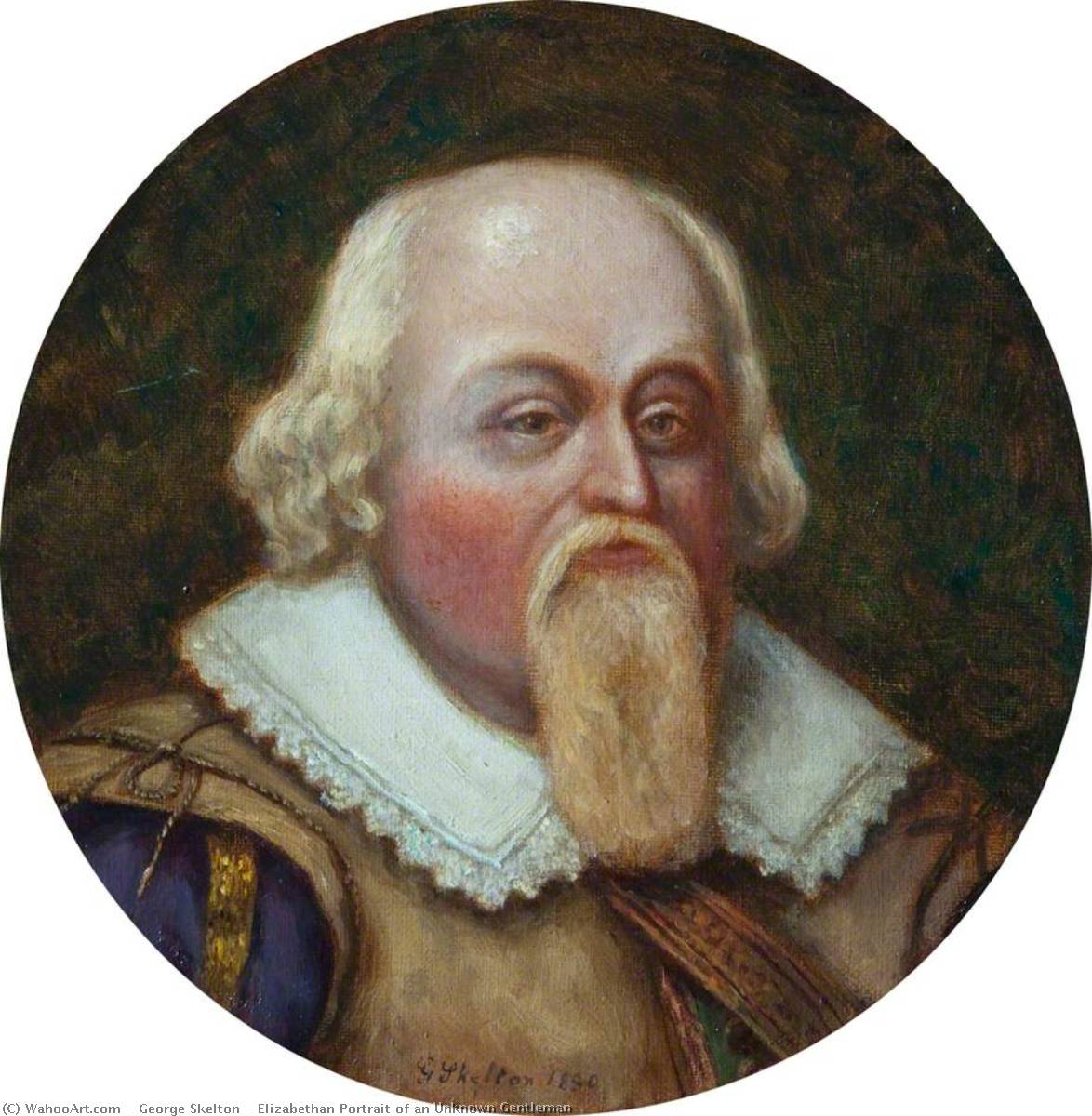 Wikioo.org - The Encyclopedia of Fine Arts - Painting, Artwork by George Skelton - Elizabethan Portrait of an Unknown Gentleman