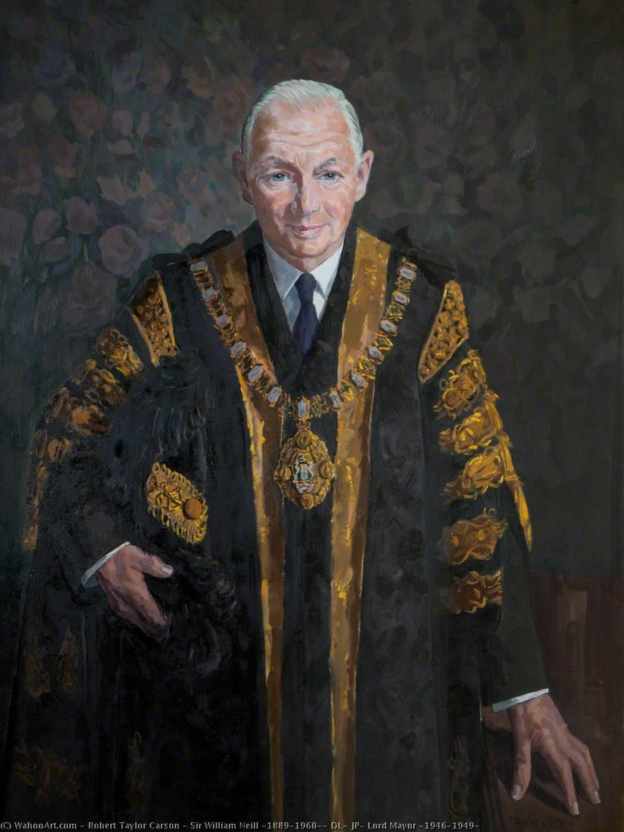 Wikioo.org - The Encyclopedia of Fine Arts - Painting, Artwork by Robert Taylor Carson - Sir William Neill (1889–1960), DL, JP, Lord Mayor (1946–1949)