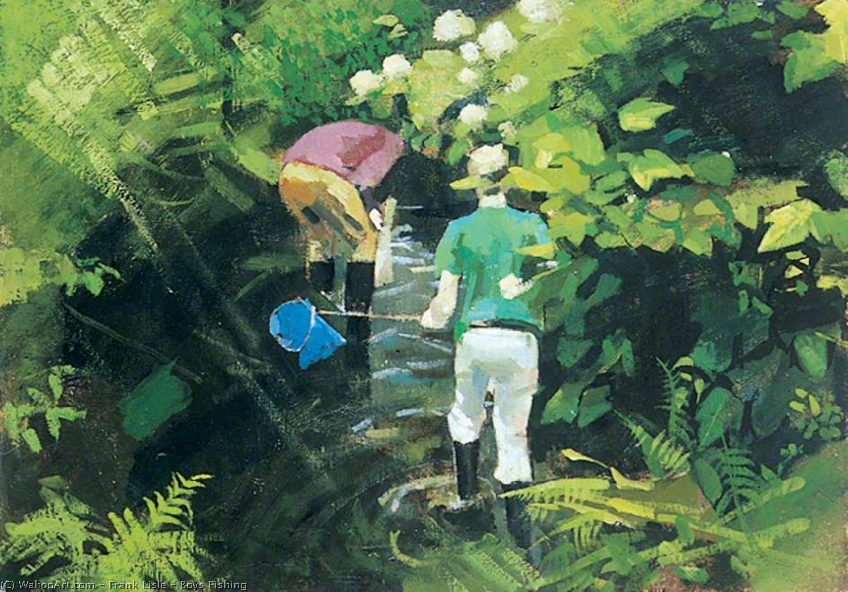 Wikioo.org - The Encyclopedia of Fine Arts - Painting, Artwork by Frank Lisle - Boys Fishing