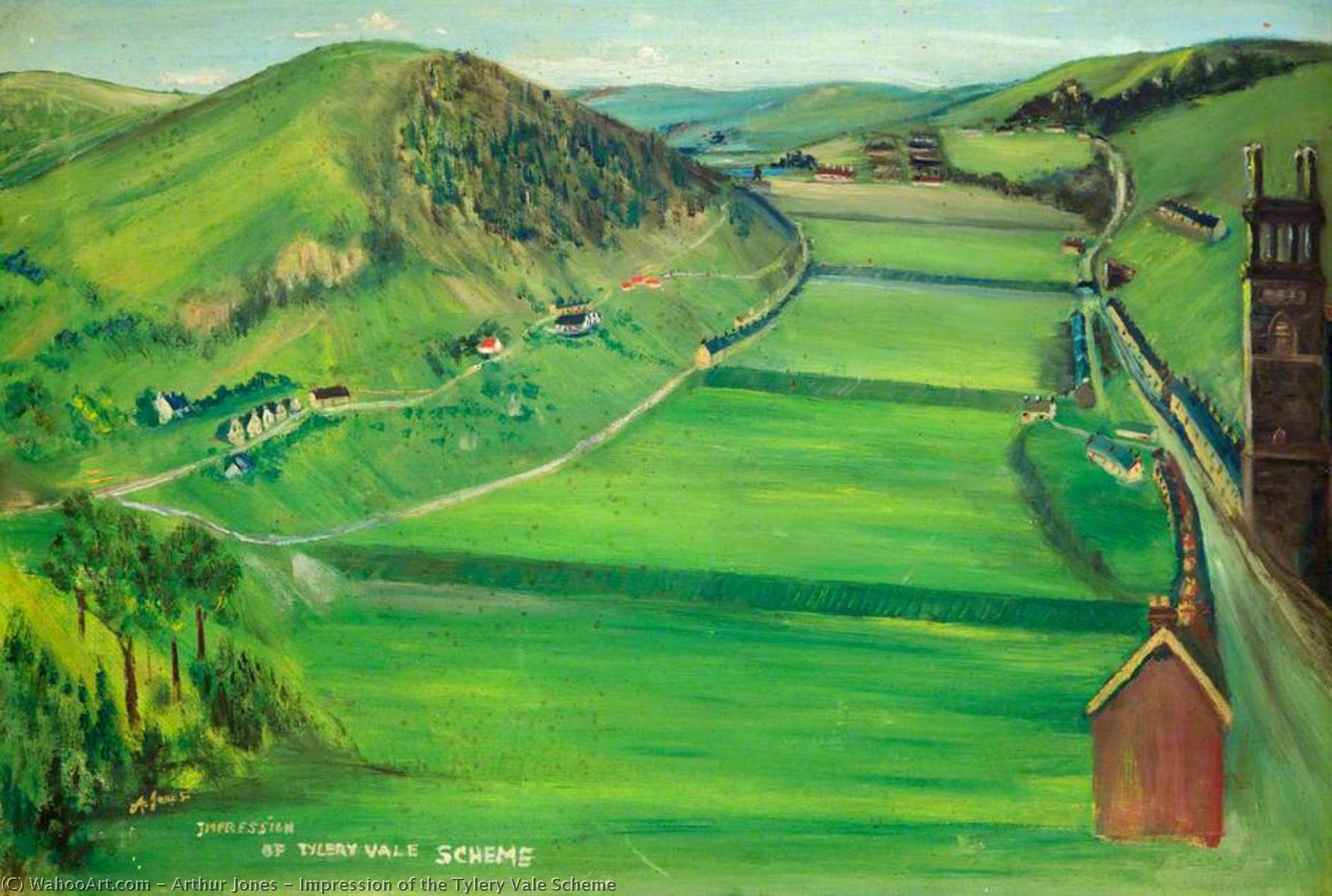 Wikioo.org - The Encyclopedia of Fine Arts - Painting, Artwork by Arthur Jones - Impression of the Tylery Vale Scheme
