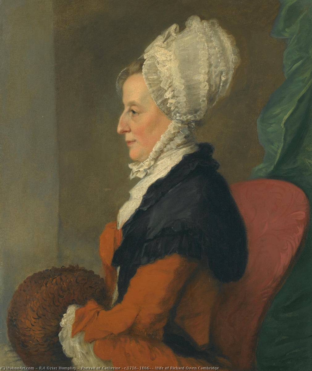 Wikioo.org - The Encyclopedia of Fine Arts - Painting, Artwork by Ozias Humphry - Portrait of Catherine (c.1716–1806), Wife of Richard Owen Cambridge
