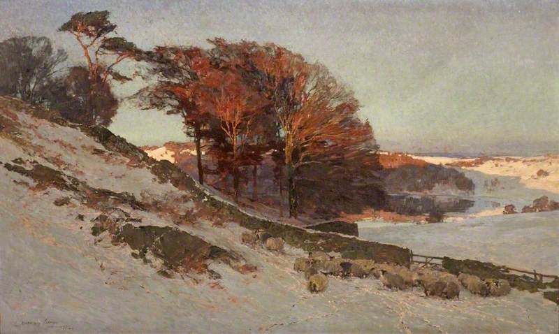 Wikioo.org - The Encyclopedia of Fine Arts - Painting, Artwork by Edward Harrison Compton - Early Snow, Westmorland, Cumbria